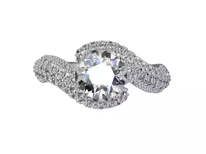 JEWELRY ENGAGEMENT RING STL FILE FOR DOWNLOAD AND PRINT- CB6 