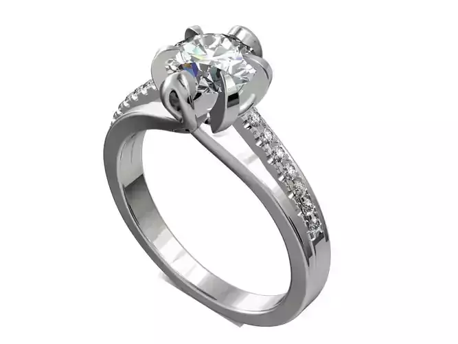 JEWELRY ENGAGEMENT RING STL FILE FOR DOWNLOAD AND PRINT- CB7