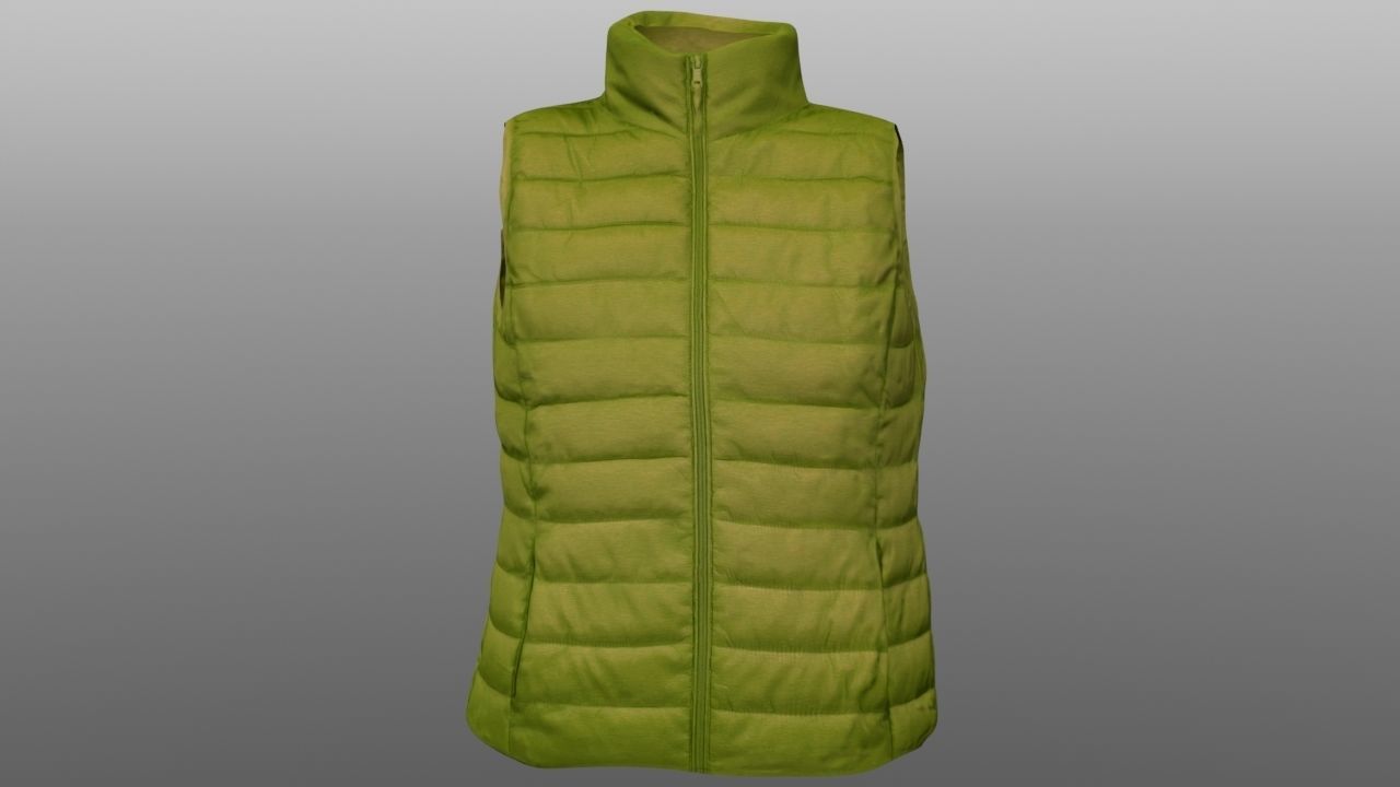 Vest 3D model puffer Low-poly 3D model_2
