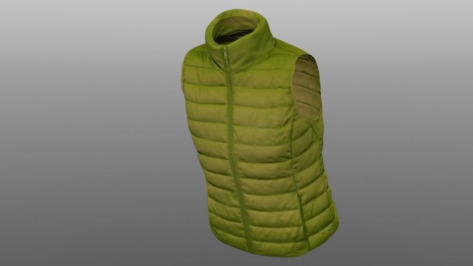 Vest 3D model puffer Low-poly 3D model