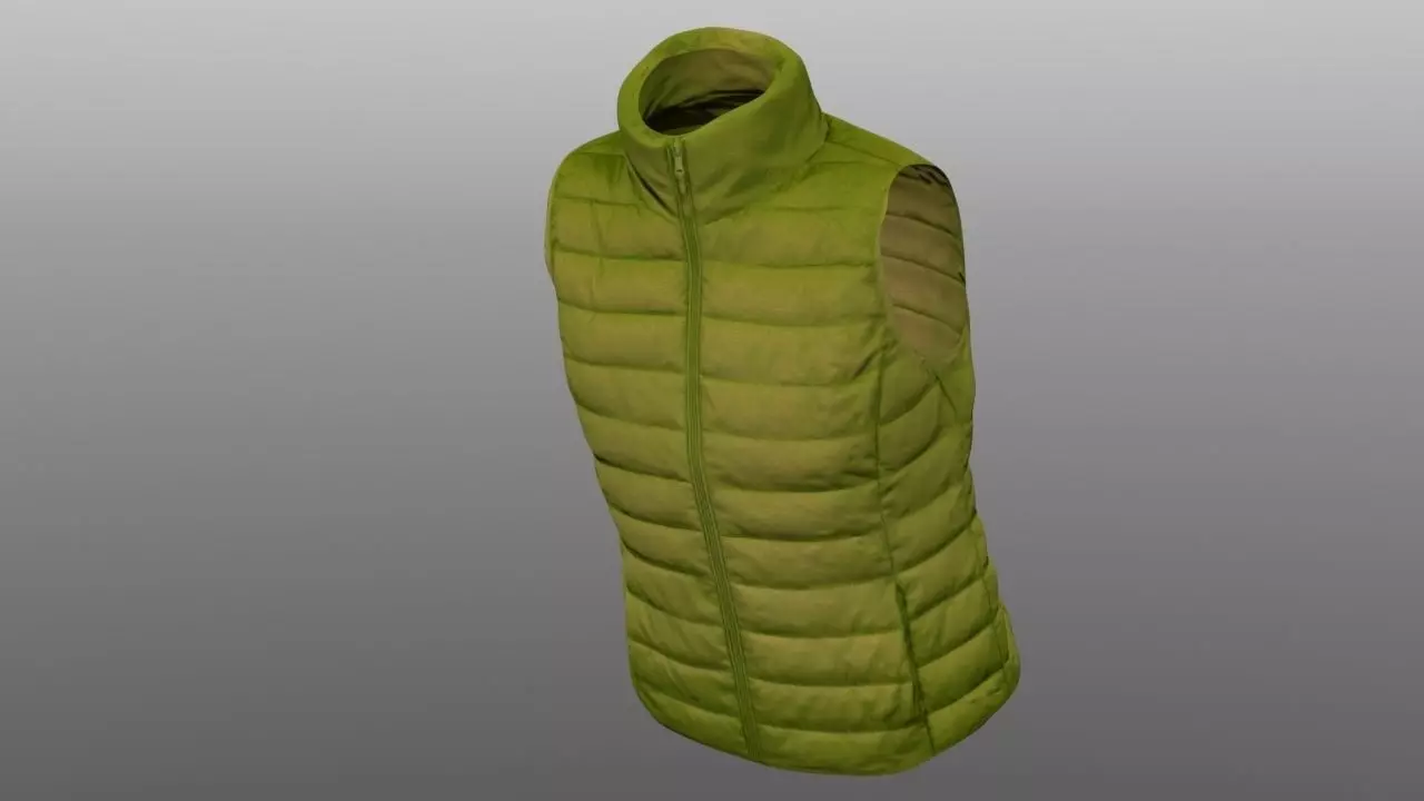 Vest 3D model puffer Low-poly 3D model_0