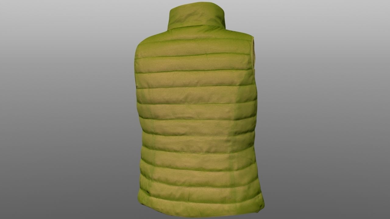 Vest 3D model puffer Low-poly 3D model_3