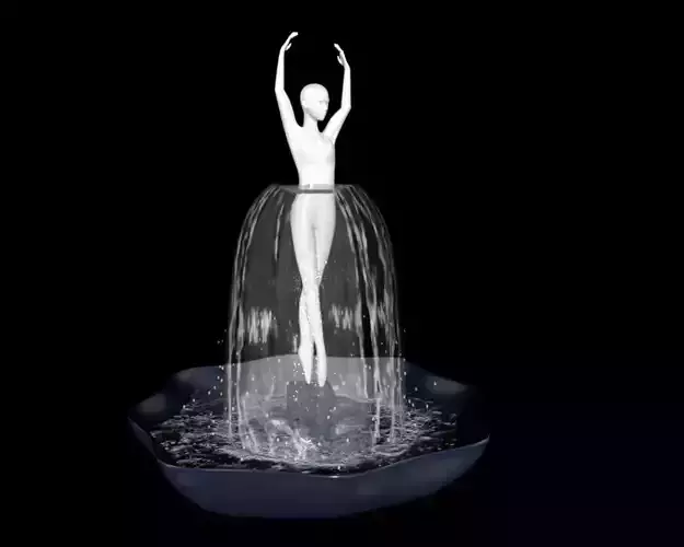 The Ballerina Table Top Fountain 3D model