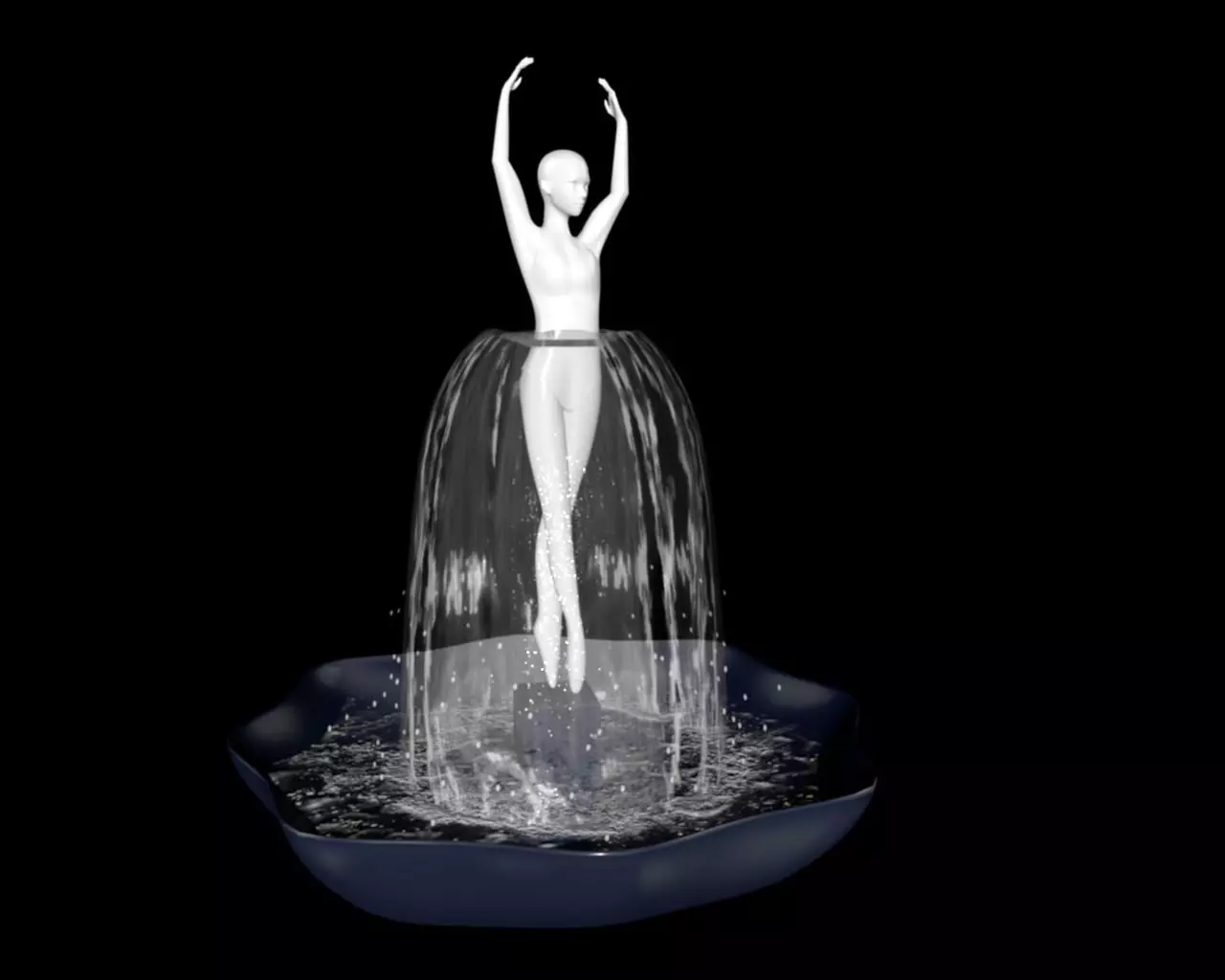 The Ballerina Table Top Fountain 3D model_0