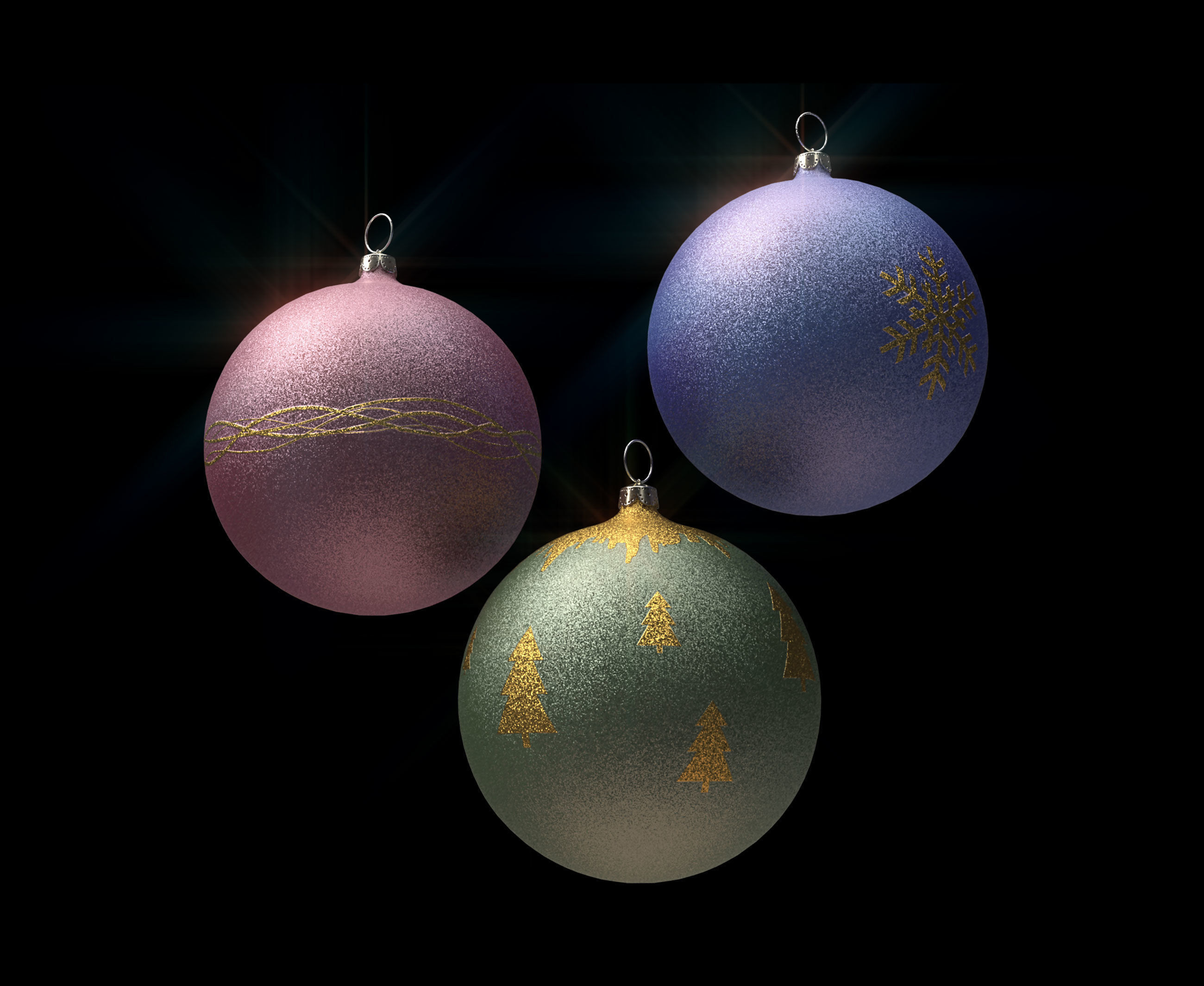 New year tree toys Christmass tree toys 3D model_1