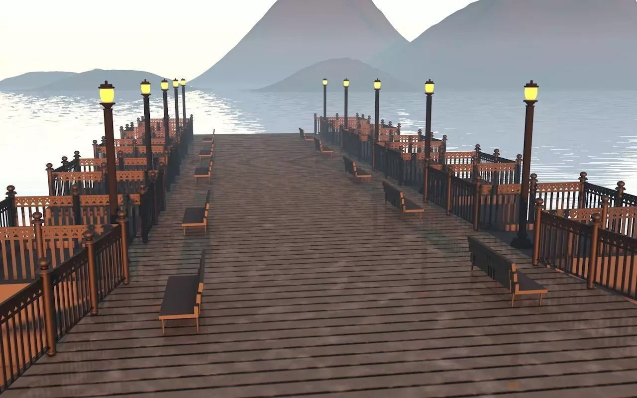 sunset shore Free low-poly 3D model_0