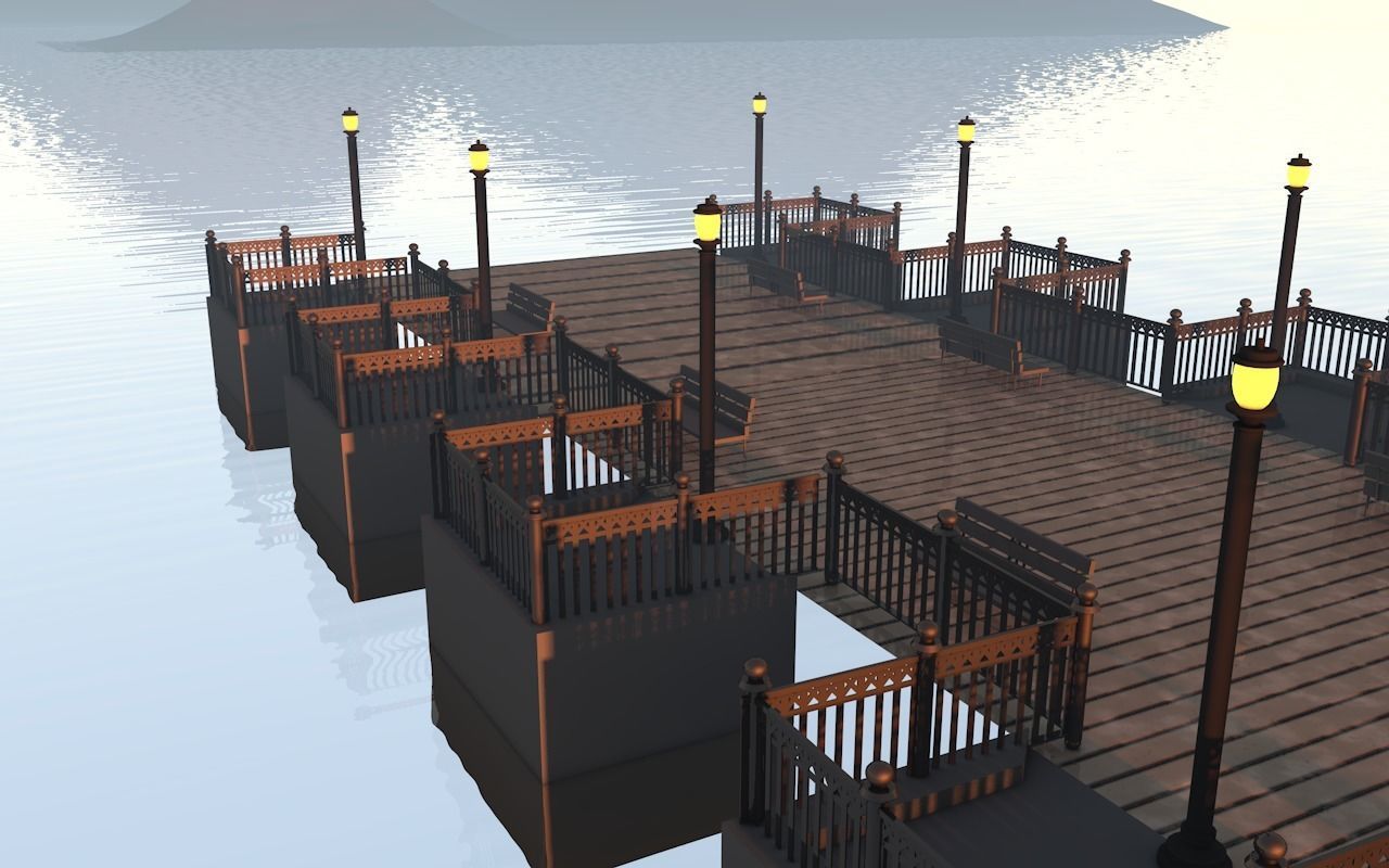 sunset shore Free low-poly 3D model_2