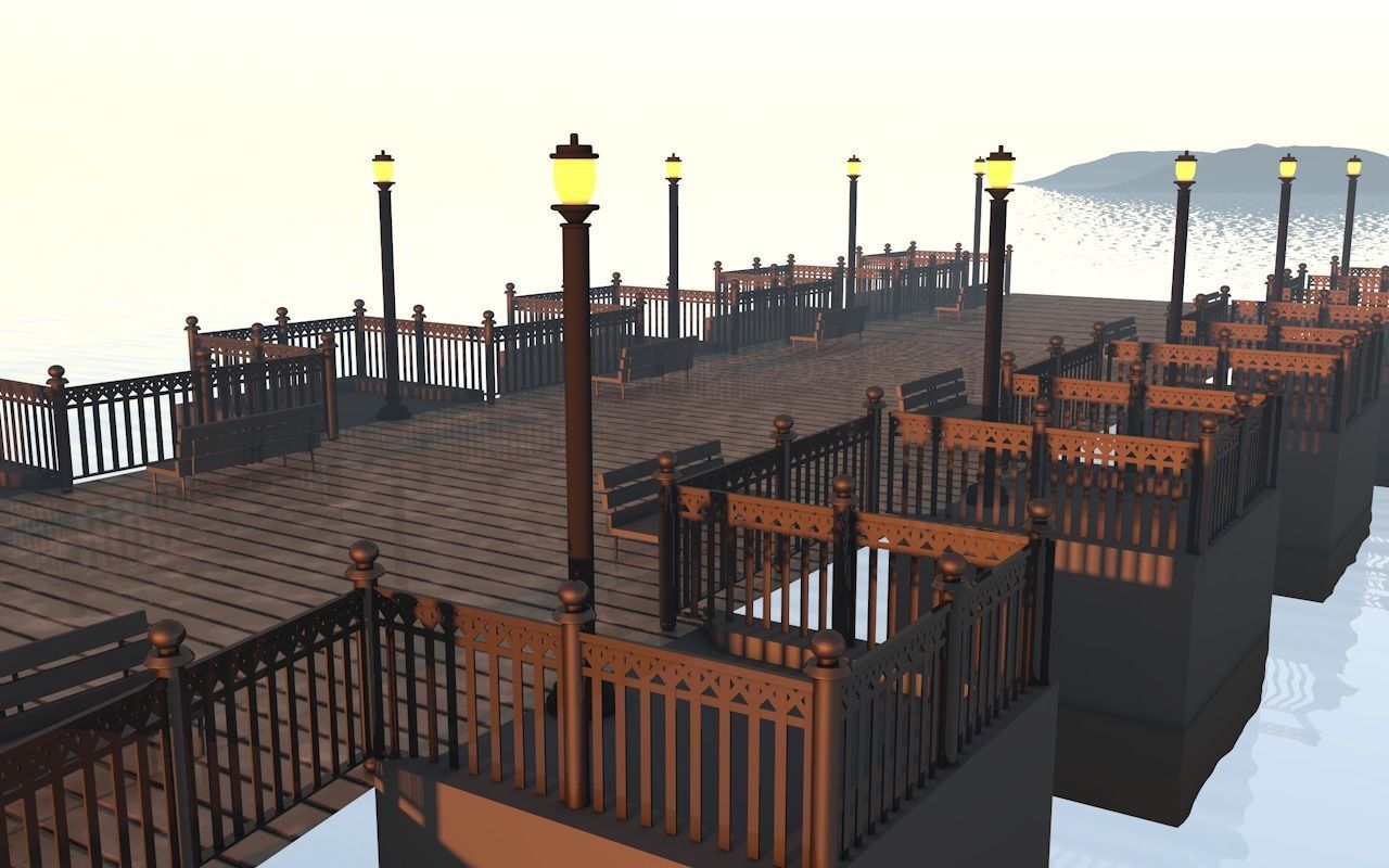 sunset shore Free low-poly 3D model_4