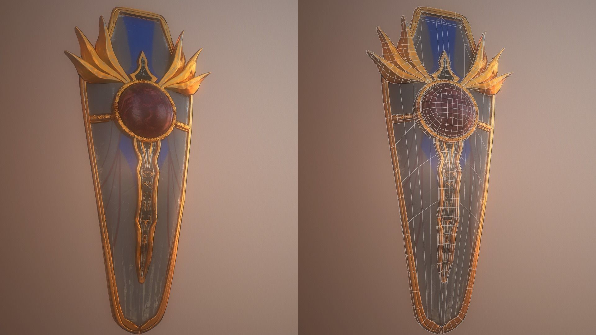 Fantasy Shields Low-poly 3D model_5