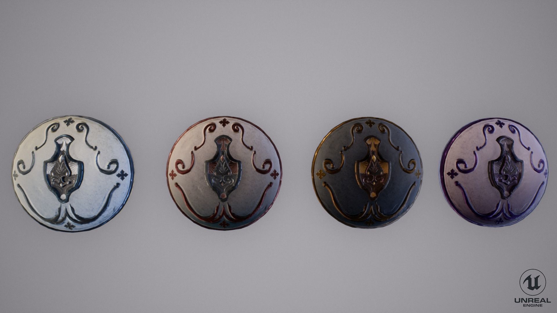 Fantasy Shields Low-poly 3D model_9