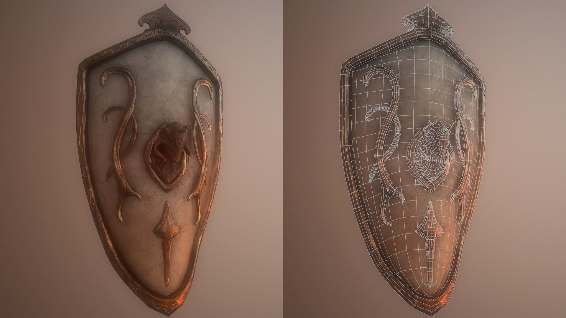 Fantasy Shields Low-poly 3D model_7