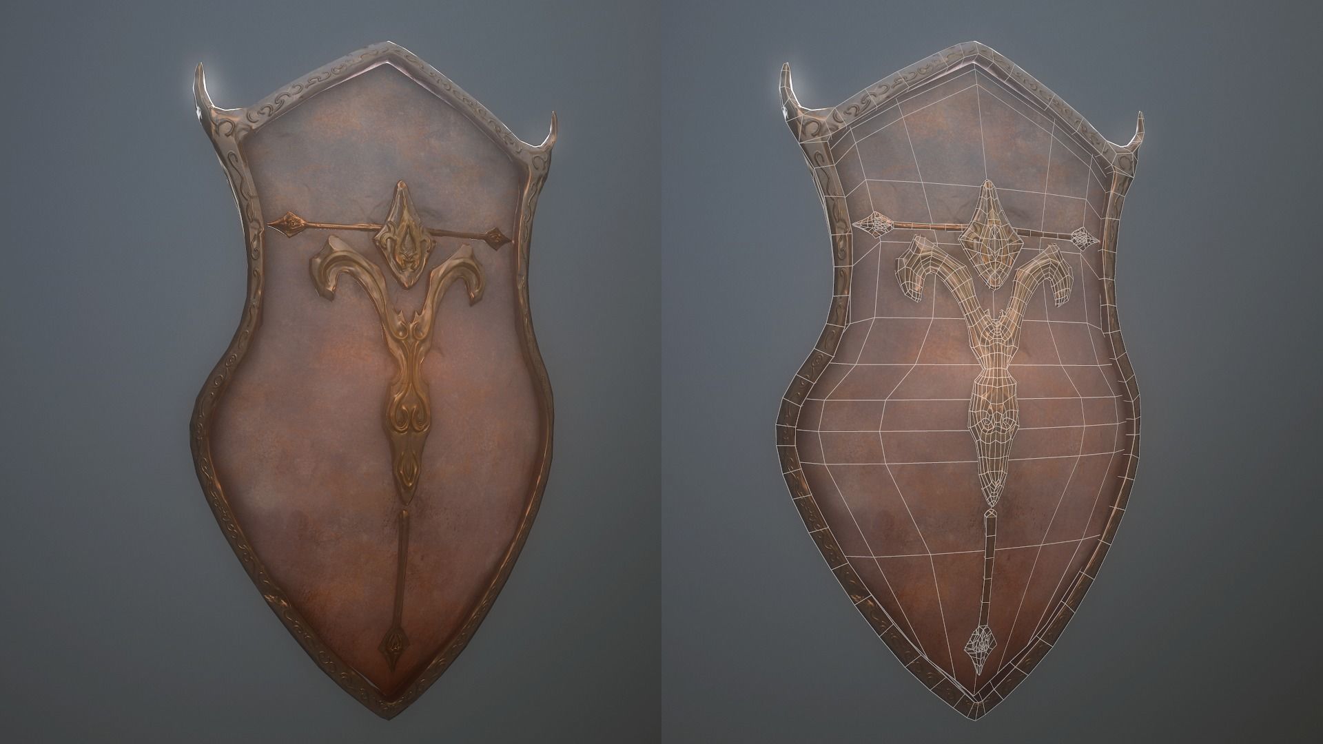 Fantasy Shields Low-poly 3D model_3
