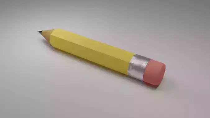 Wooden Pencil Low-poly 3D model