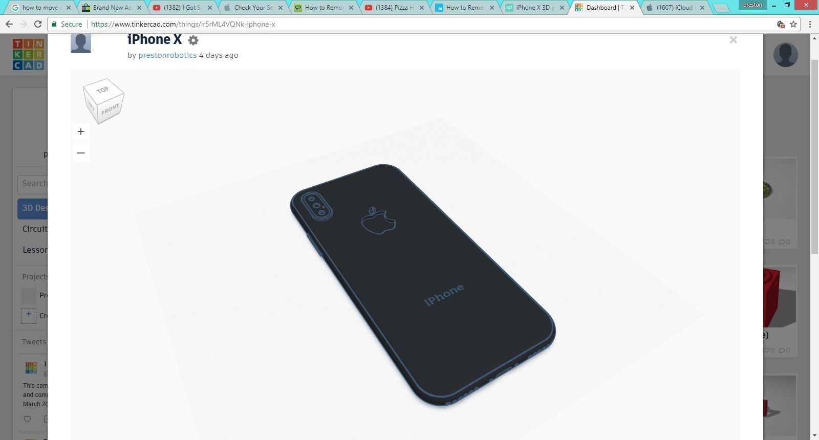 iPhone X xr case mockup 3D print model_3