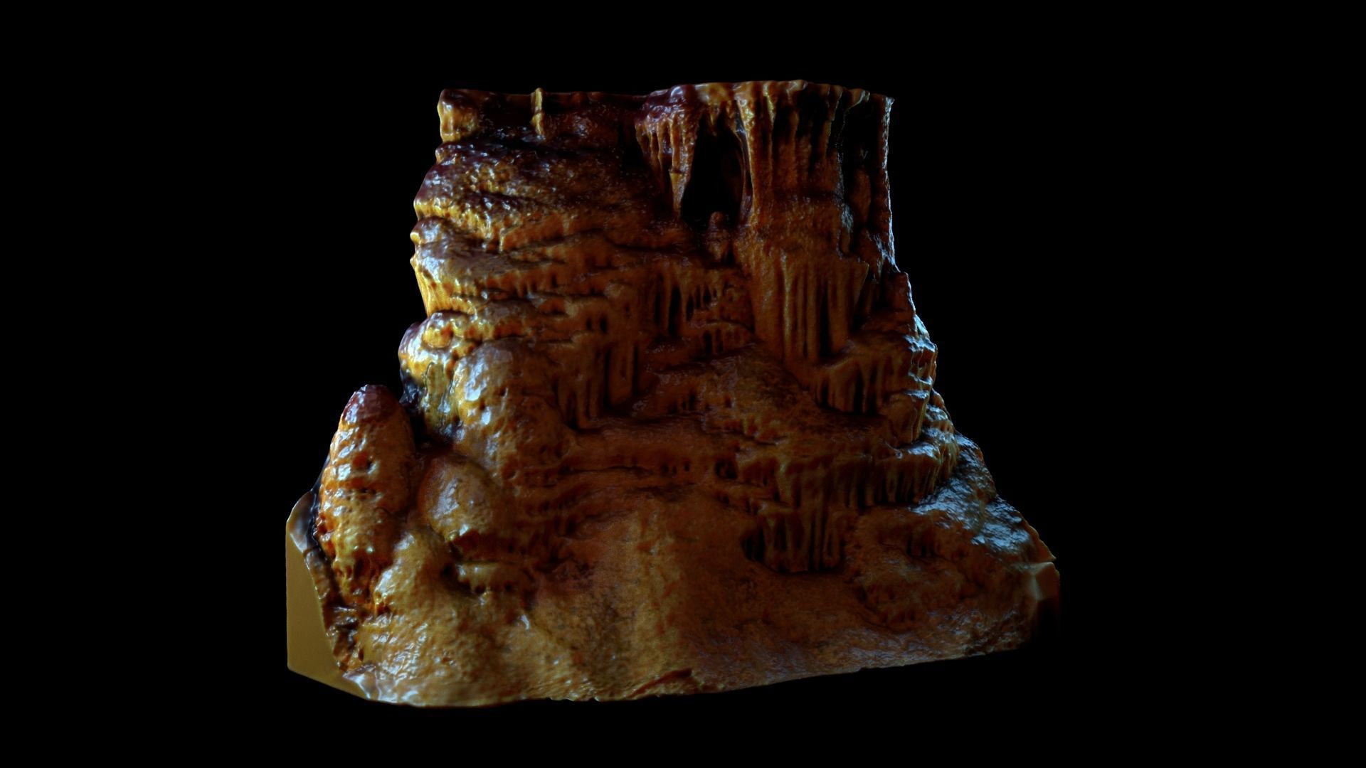 Stalactites Stalagmites Pillar 3D Scanned Asset Low-poly 3D model_2