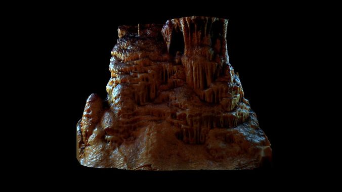 Stalactites Stalagmites Pillar 3D Scanned Asset Low-poly 3D model