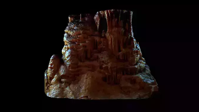 Stalactites Stalagmites Pillar 3D Scanned Asset Low-poly 3D model