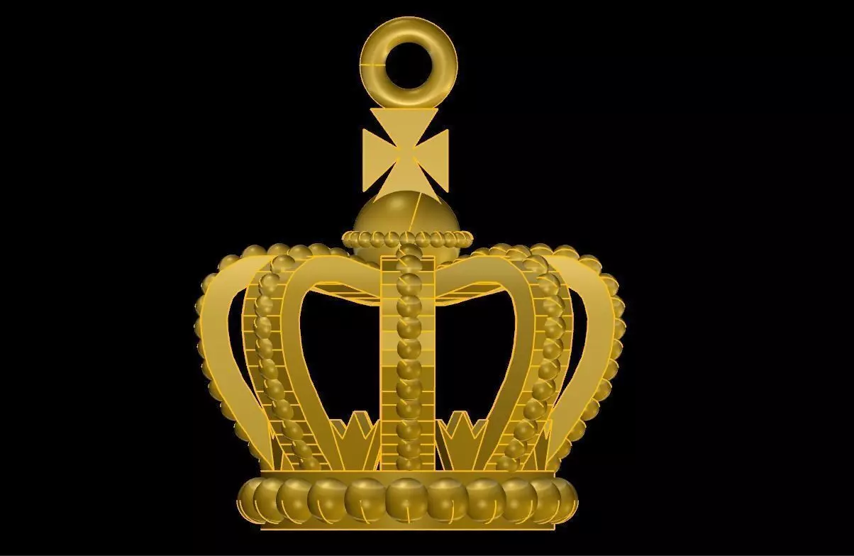 CHARM golden crown 3D print model_0