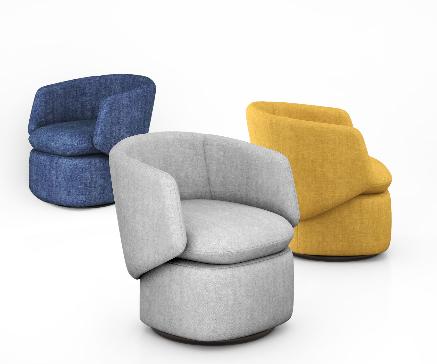 3d Crescent Swivel Chair By West Elm Interior Cgtrader