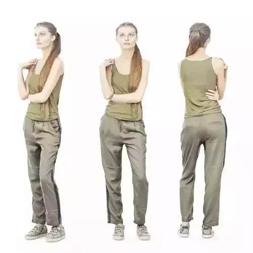 Casual Girl in Green outfit