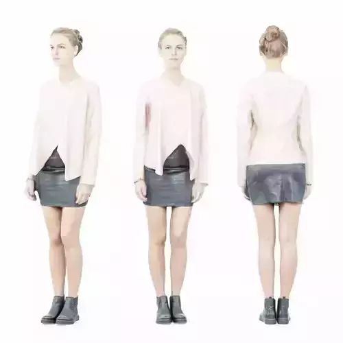 Fashion Pose Girl in Pink Top