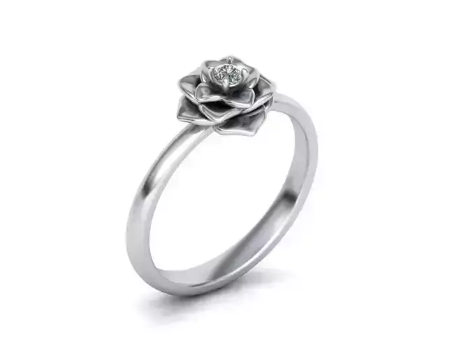 Flower enagagement ring  212 3D print model