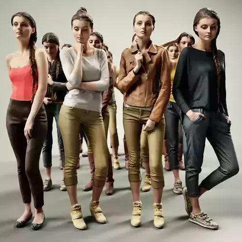 16 Fashion Girls Scan Vol 1 Low-poly 3D model