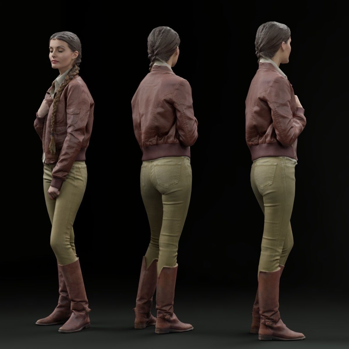 16 Fashion Girls Scan Vol 1 Low-poly 3D model_27