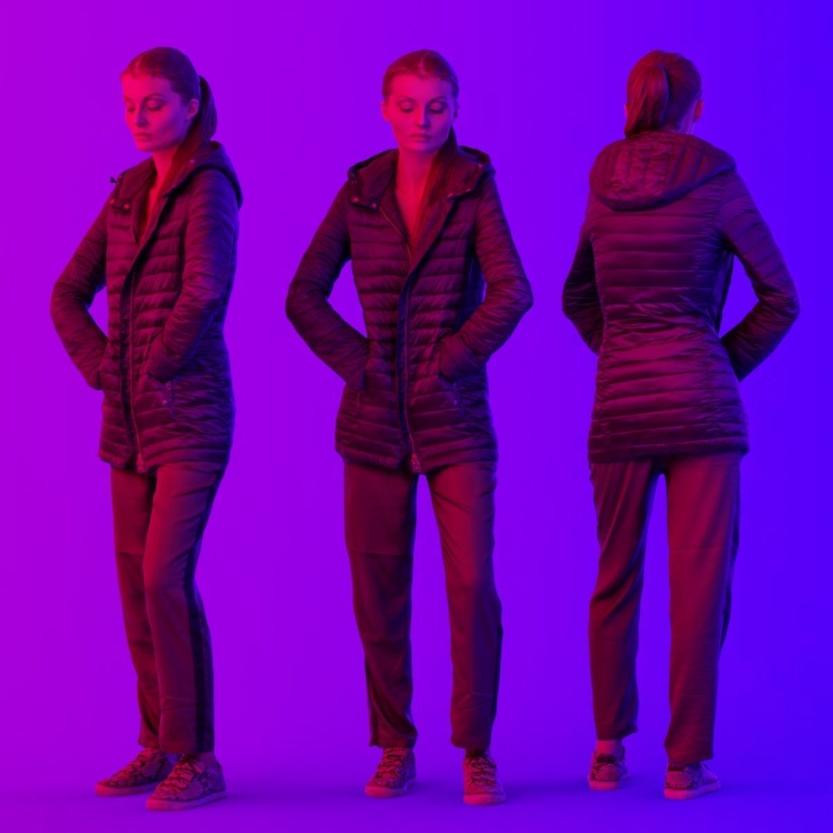 16 Fashion Girls Scan Vol 1 Low-poly 3D model_62