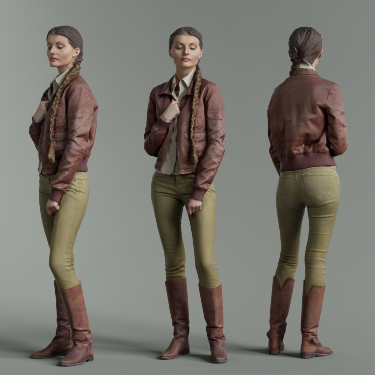 16 Fashion Girls Scan Vol 1 Low-poly 3D model_26
