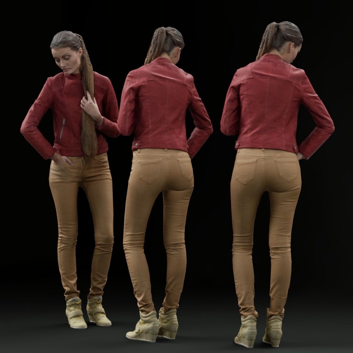 16 Fashion Girls Scan Vol 1 Low-poly 3D model_72