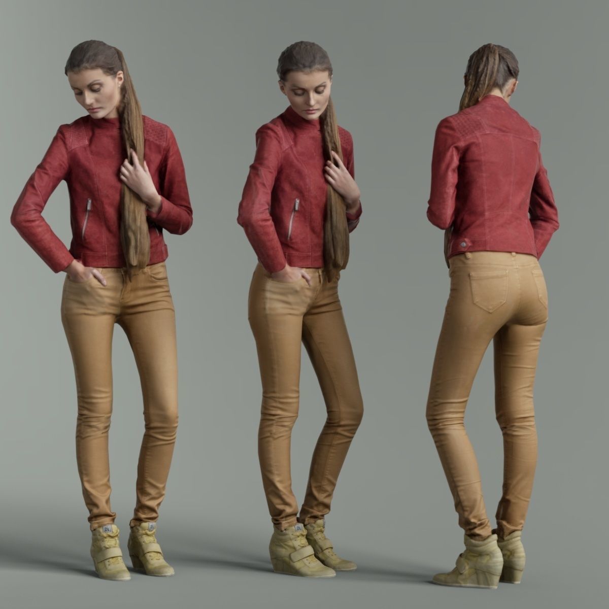 16 Fashion Girls Scan Vol 1 Low-poly 3D model_71
