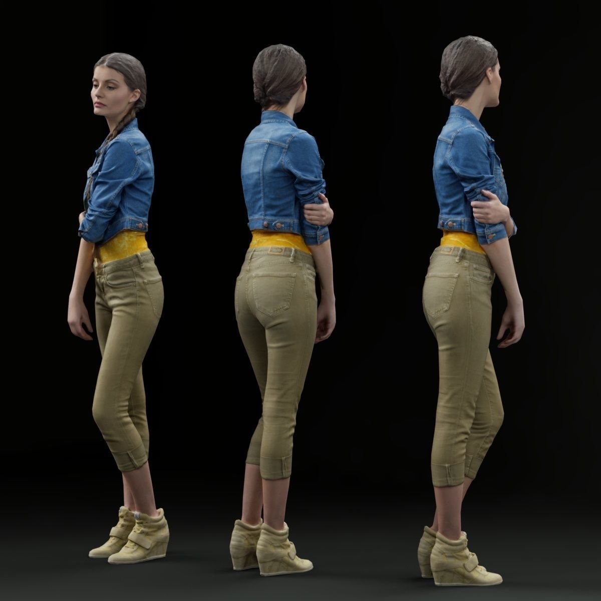 16 Fashion Girls Scan Vol 1 Low-poly 3D model_32