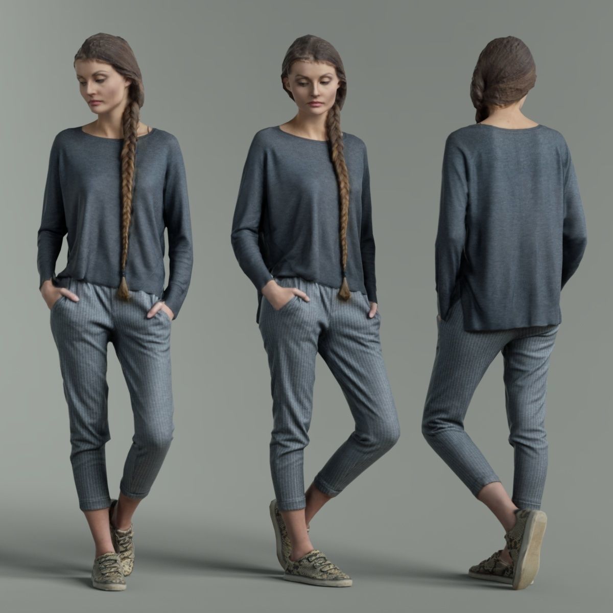 16 Fashion Girls Scan Vol 1 Low-poly 3D model_113