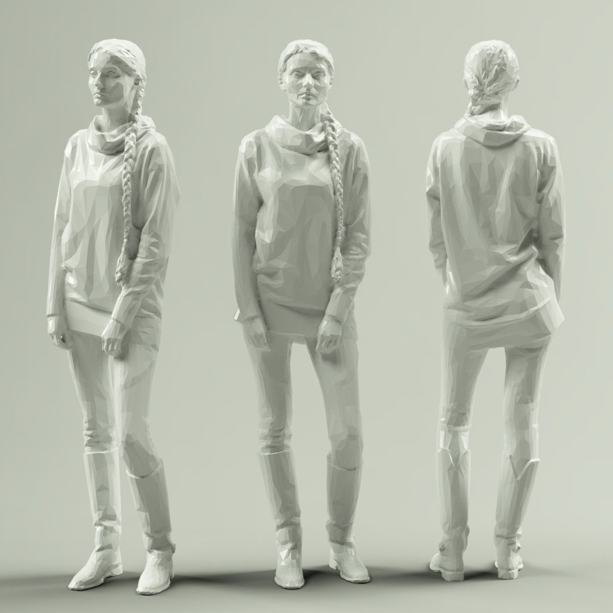 16 Fashion Girls Scan Vol 1 Low-poly 3D model_12