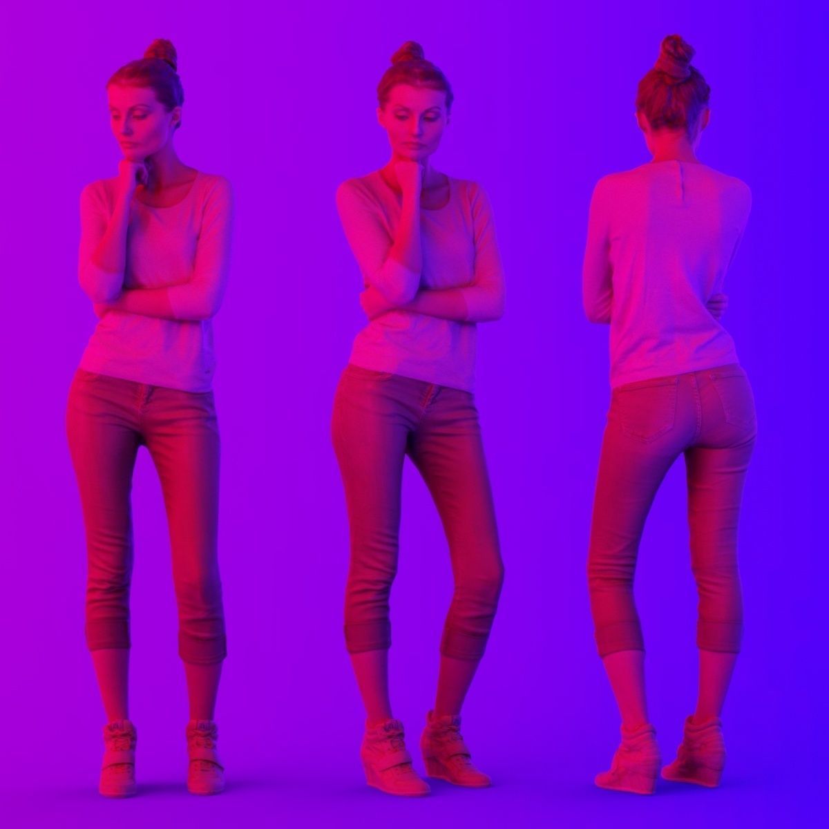 16 Fashion Girls Scan Vol 1 Low-poly 3D model_95