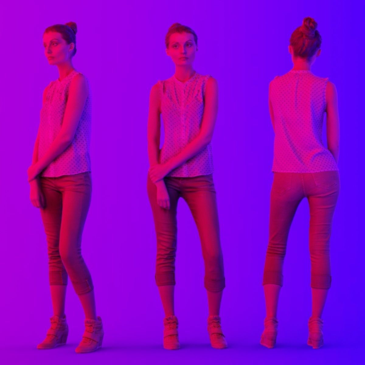 16 Fashion Girls Scan Vol 1 Low-poly 3D model_93