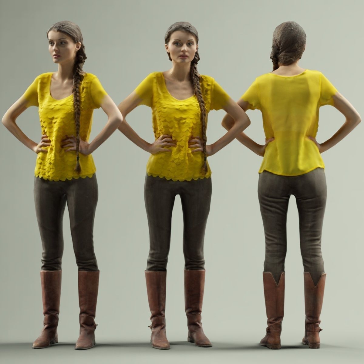 16 Fashion Girls Scan Vol 1 Low-poly 3D model_127