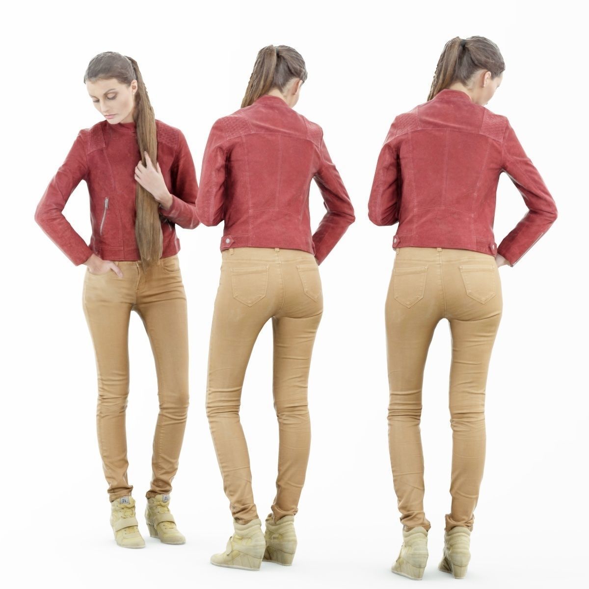 16 Fashion Girls Scan Vol 1 Low-poly 3D model_73