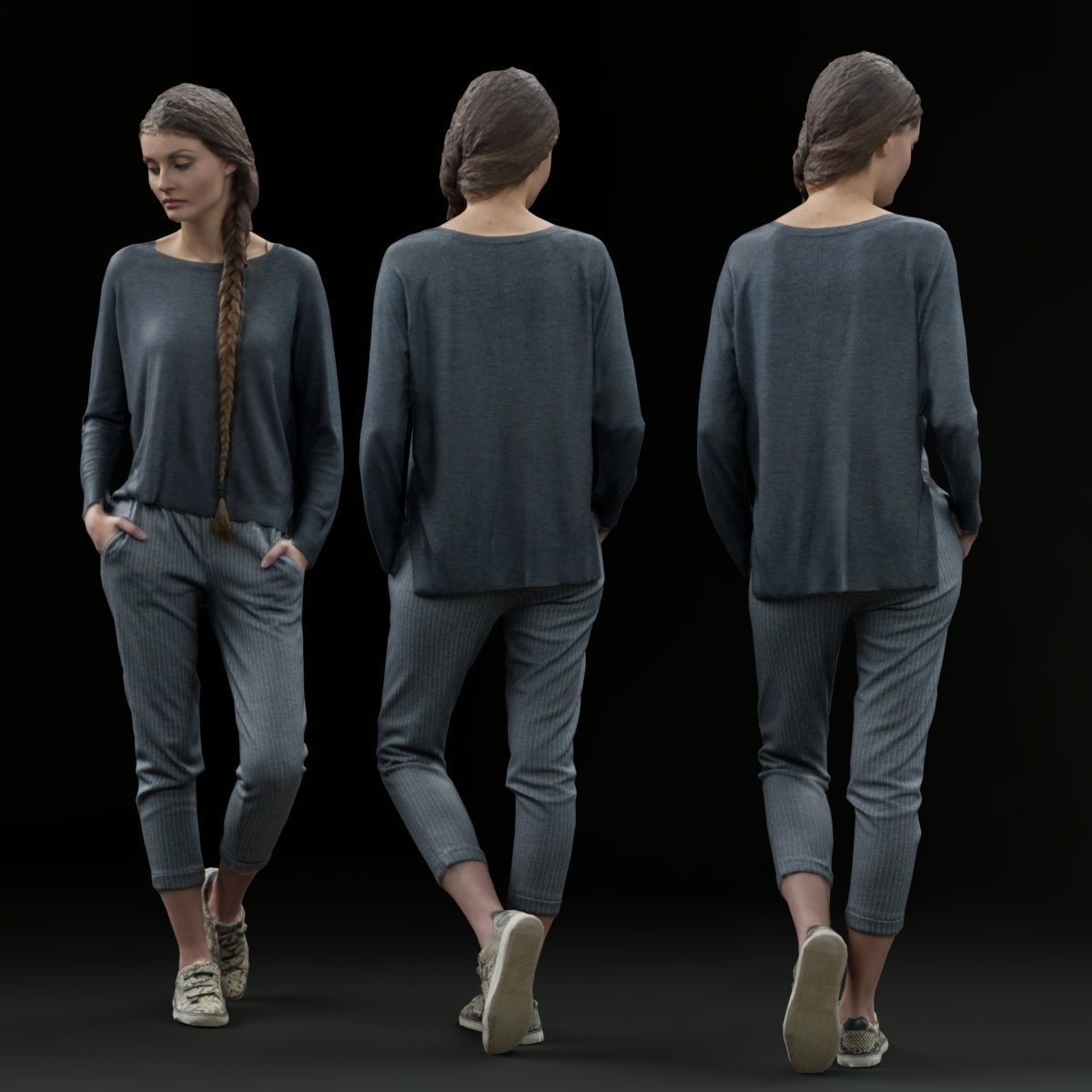16 Fashion Girls Scan Vol 1 Low-poly 3D model_114