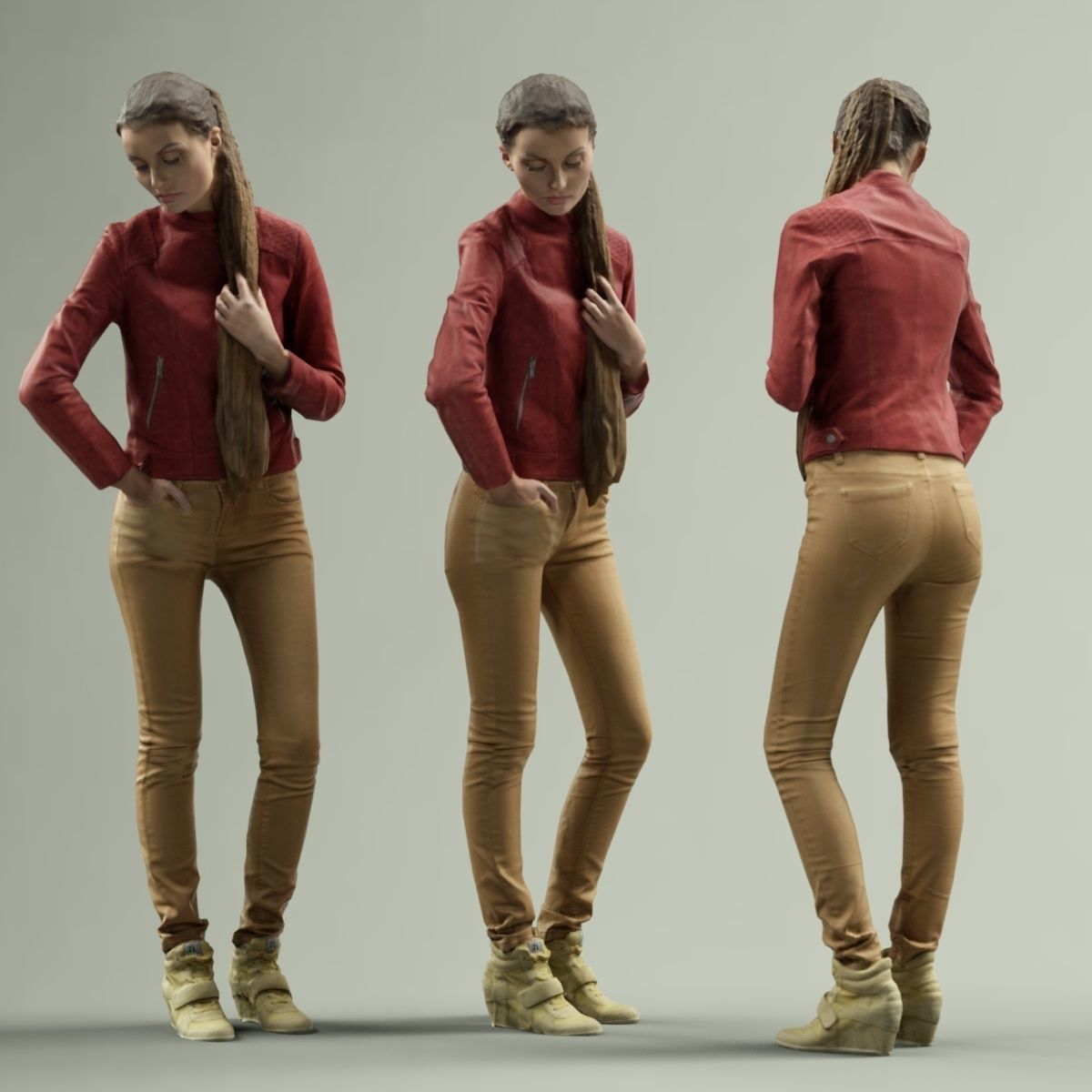 16 Fashion Girls Scan Vol 1 Low-poly 3D model_75