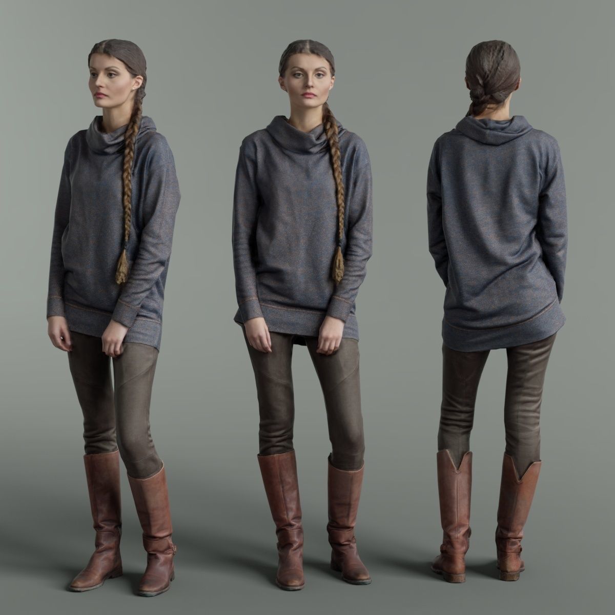 16 Fashion Girls Scan Vol 1 Low-poly 3D model_10