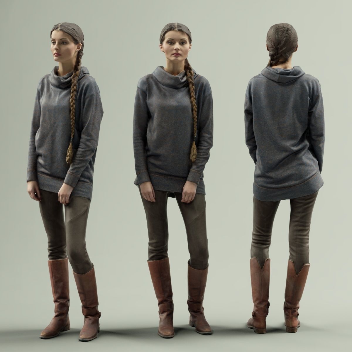 16 Fashion Girls Scan Vol 1 Low-poly 3D model_8