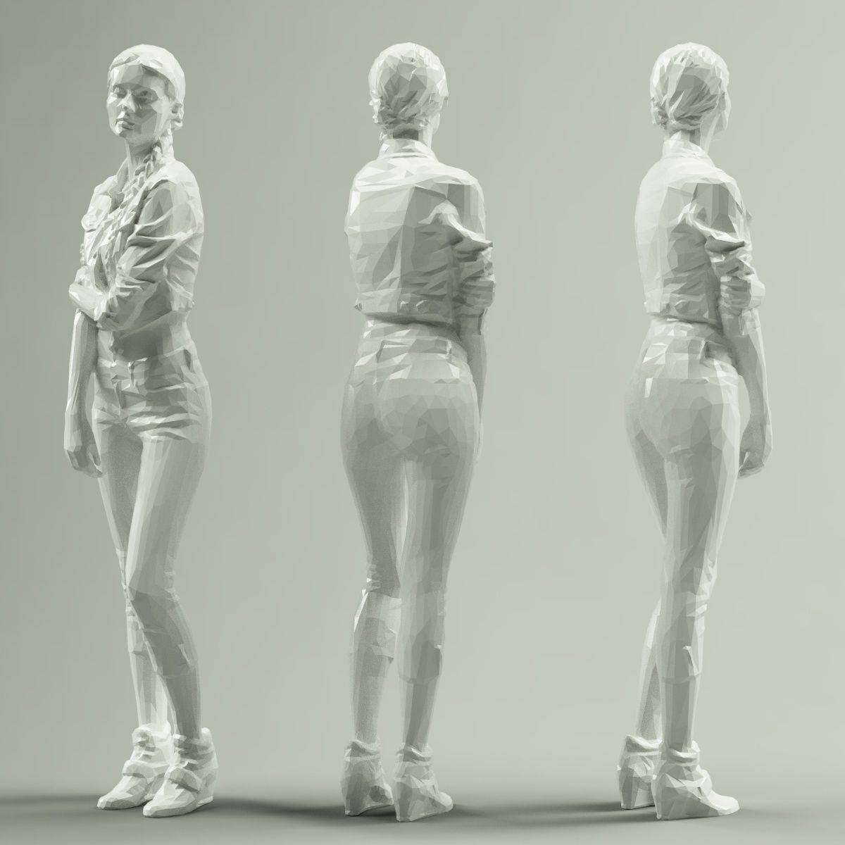 16 Fashion Girls Scan Vol 1 Low-poly 3D model_36