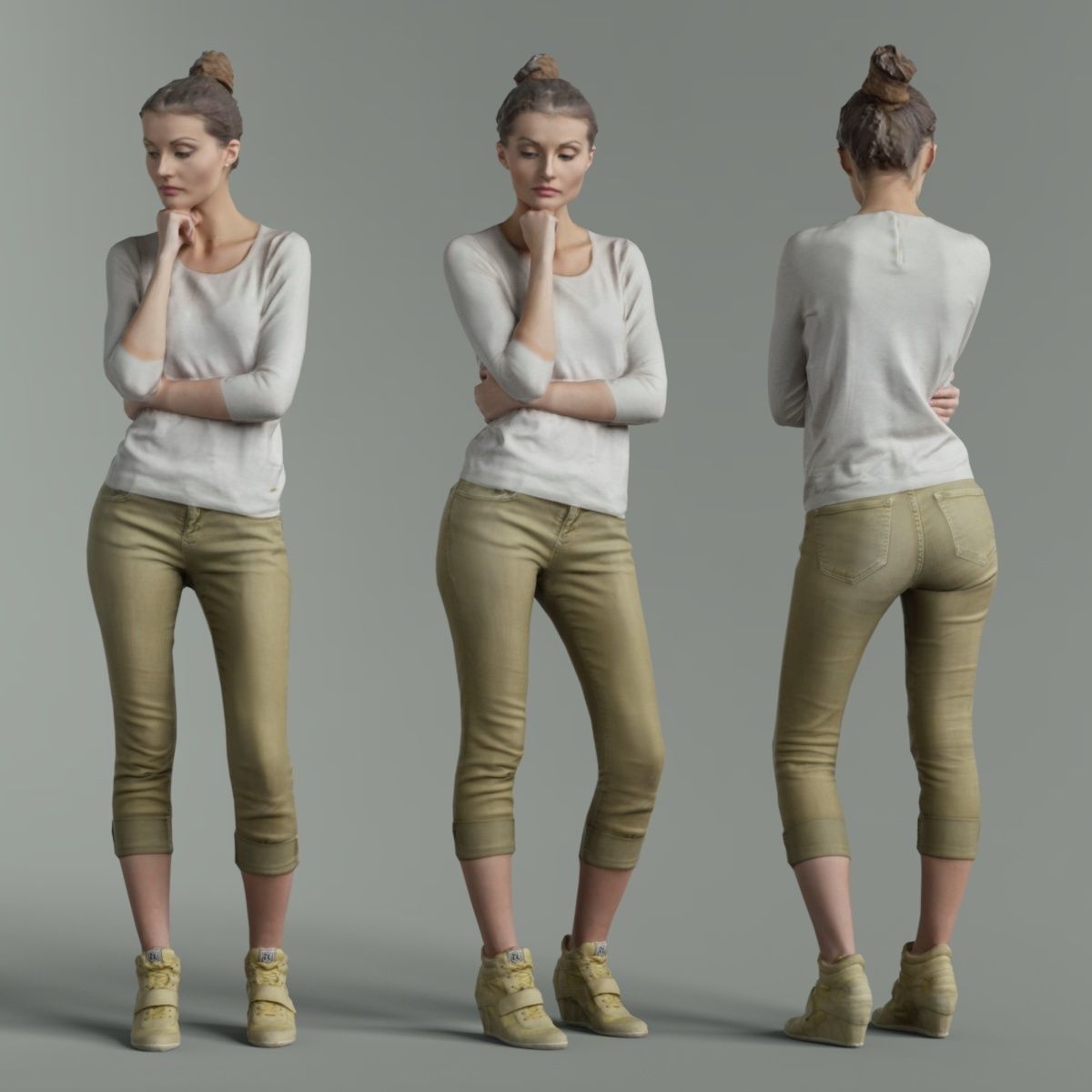 16 Fashion Girls Scan Vol 1 Low-poly 3D model_97