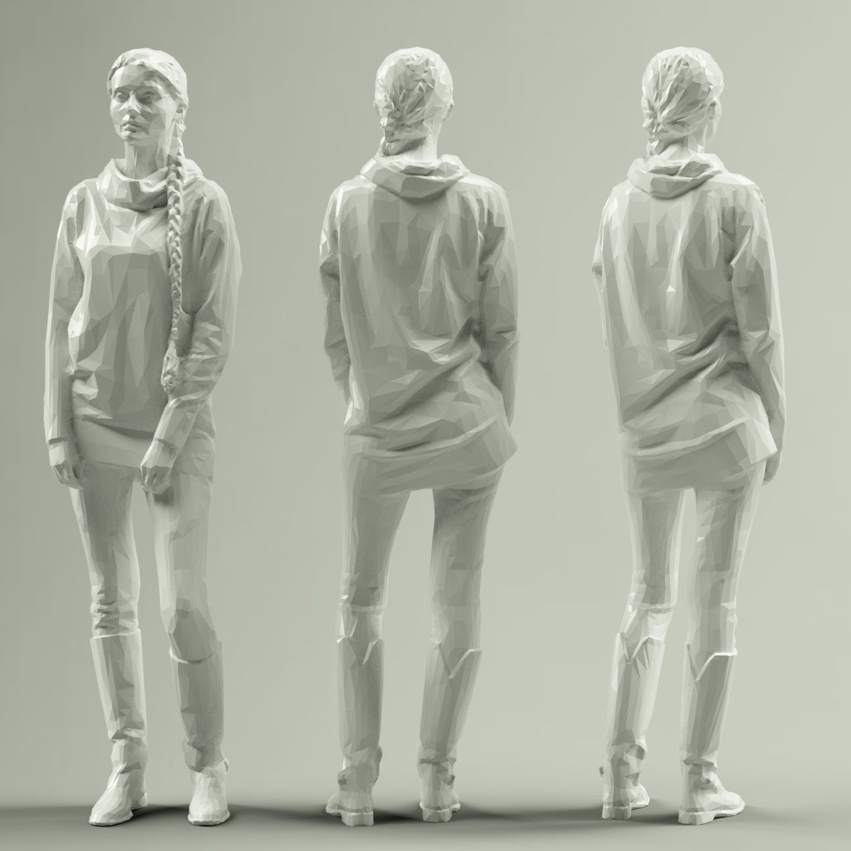 16 Fashion Girls Scan Vol 1 Low-poly 3D model_14