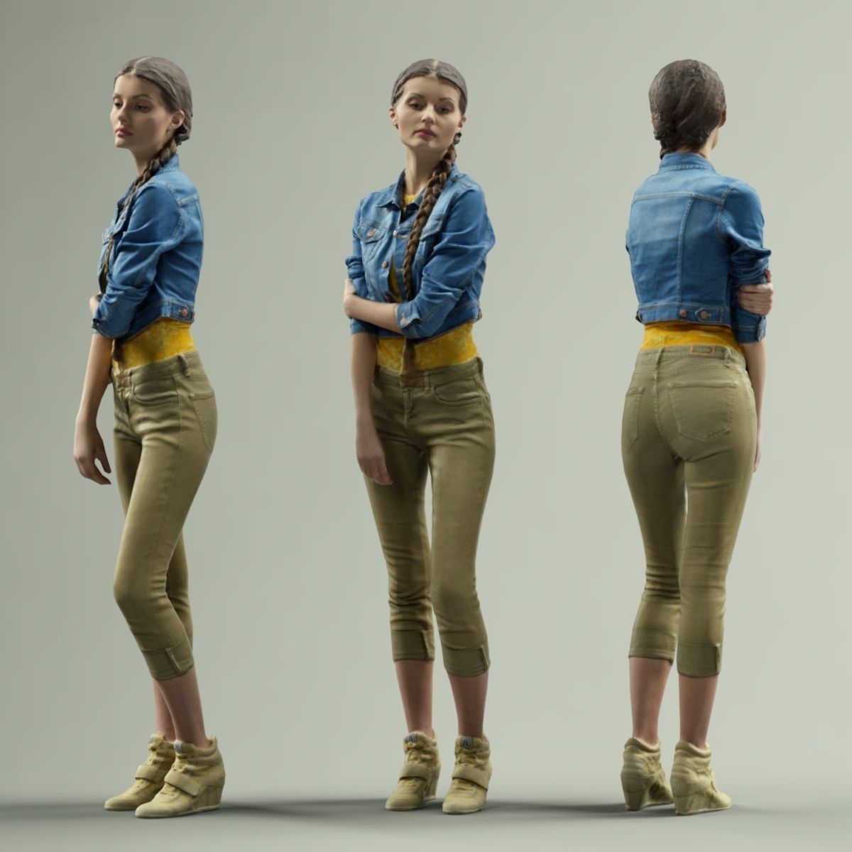 16 Fashion Girls Scan Vol 1 Low-poly 3D model_31
