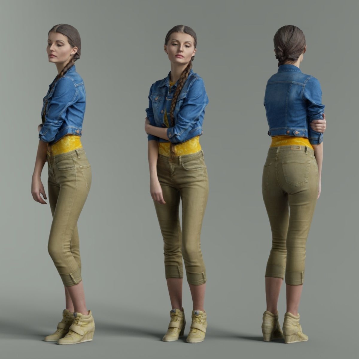 16 Fashion Girls Scan Vol 1 Low-poly 3D model_33
