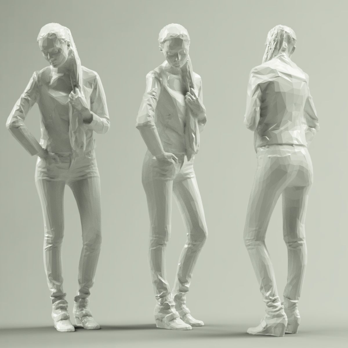 16 Fashion Girls Scan Vol 1 Low-poly 3D model_76