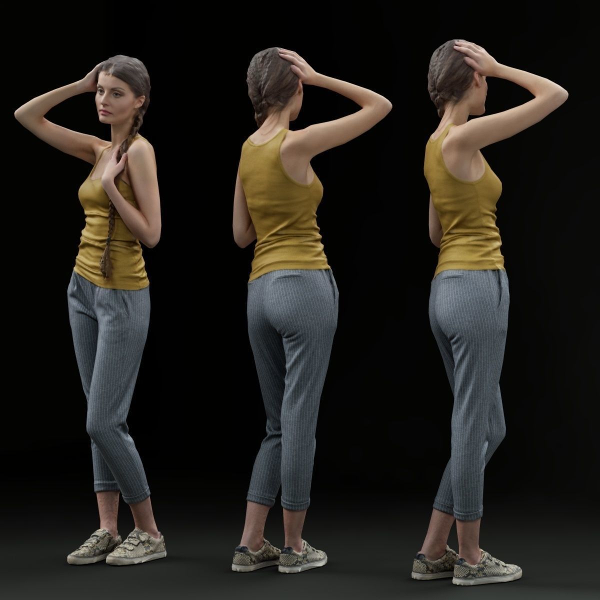 16 Fashion Girls Scan Vol 1 Low-poly 3D model_43